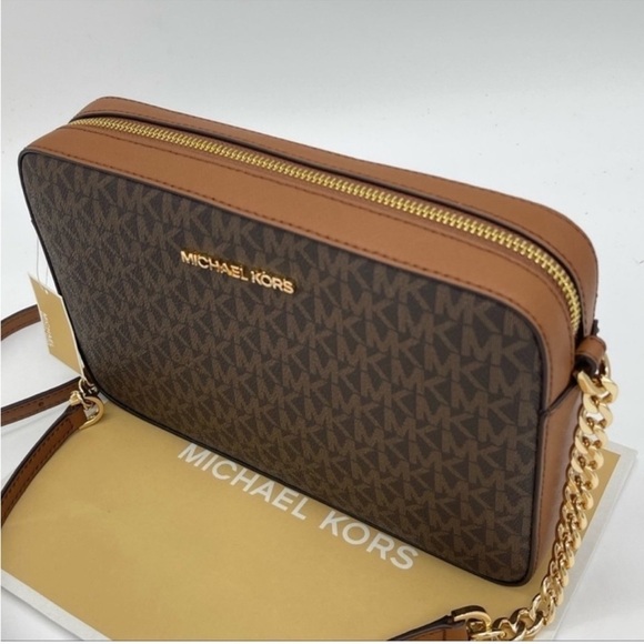 Michael Kors Large EW Crossbody Bag Brown/Gold - Picture 6 of 11